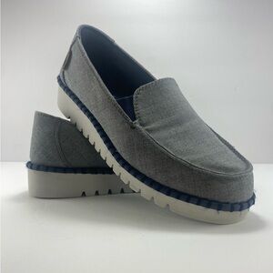 Skechers Gray and Blue Slip-On Loafers Memory Foam
